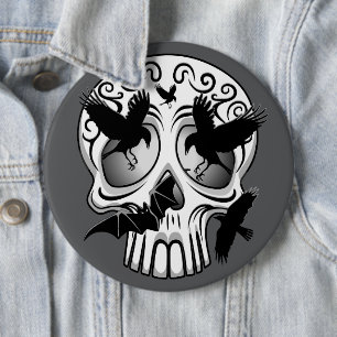 Skull Halloween Decorative Calaveras 6 Cm Round Badge