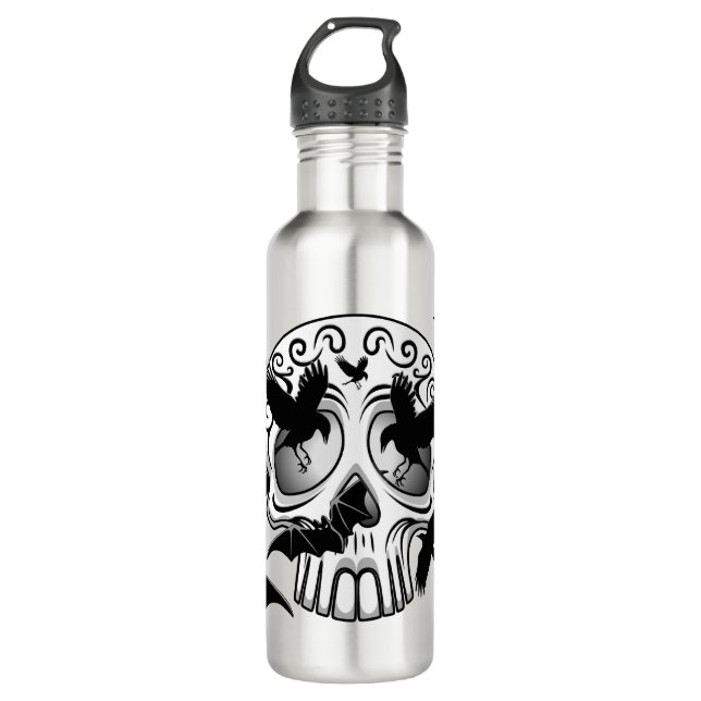 Skull Halloween Decorative Calaveras 710 Ml Water Bottle (Front)