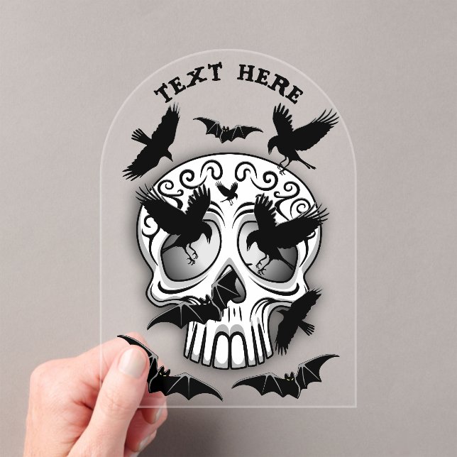 Skull Halloween Decorative Calaveras Acrylic Invitations (Insitu (Handheld))