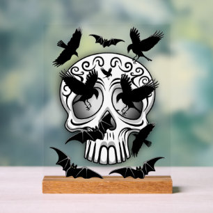 Skull Halloween Decorative Calaveras Acrylic Sign
