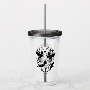 Skull Halloween Decorative Calaveras Acrylic Tumbler