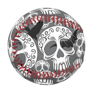 Skull Halloween Decorative Calaveras Baseball
