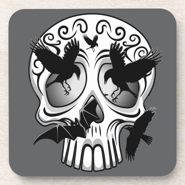 Skull Halloween Decorative Calaveras Coaster (Front)