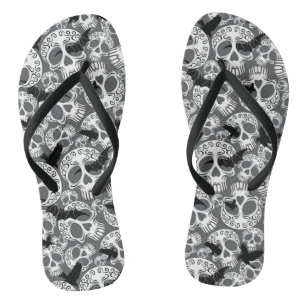Skull Halloween Decorative Calaveras Flip Flops