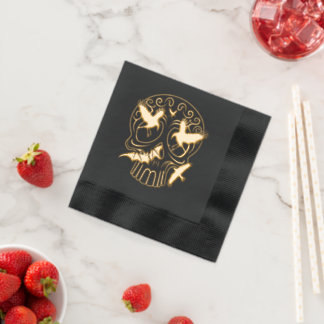 Skull Halloween Decorative Calaveras Foil Napkins