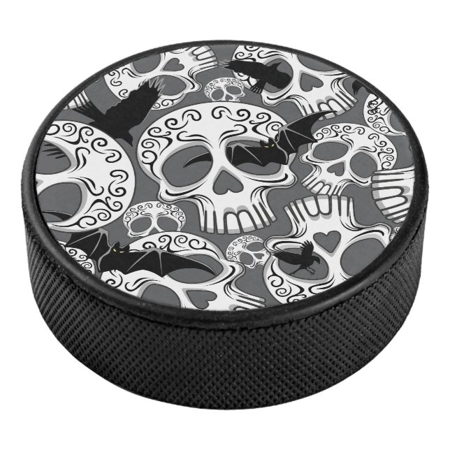 Skull Halloween Decorative Calaveras Hockey Puck (3/4)