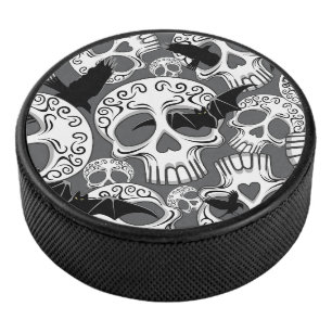 Skull Halloween Decorative Calaveras Hockey Puck