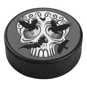 Skull Halloween Decorative Calaveras Hockey Puck