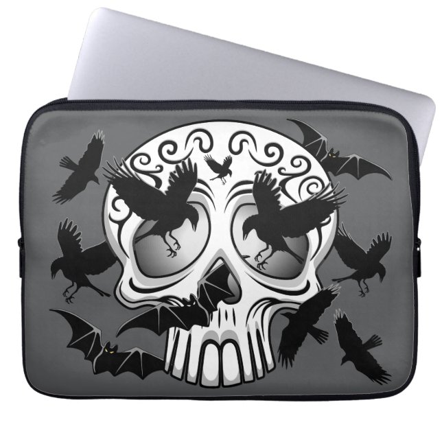 Skull Halloween Decorative Calaveras Laptop Sleeve (Front)