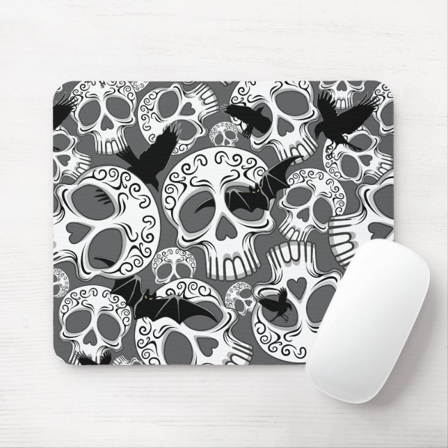 Skull Halloween Decorative Calaveras Mouse Mat (With Mouse)