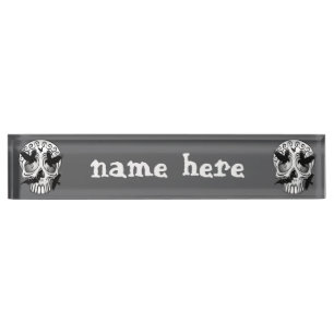 Skull Halloween Decorative Calaveras Nameplate