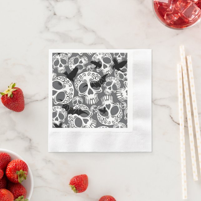Skull Halloween Decorative Calaveras Napkin (Insitu)