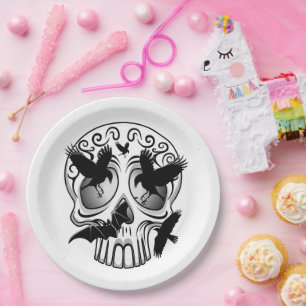 Skull Halloween Decorative Calaveras Paper Plate