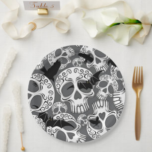 Skull Halloween Decorative Calaveras Paper Plate