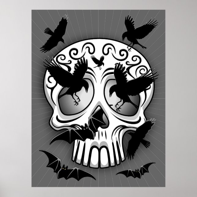 Skull Halloween Decorative Calaveras Poster (Front)
