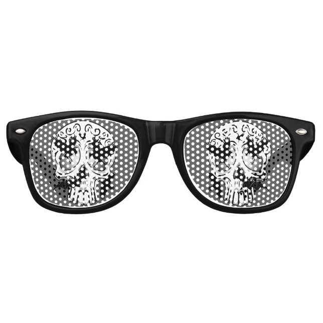 Skull Halloween Decorative Calaveras Retro Sunglasses (Front)