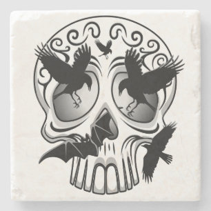 Skull Halloween Decorative Calaveras Stone Coaster