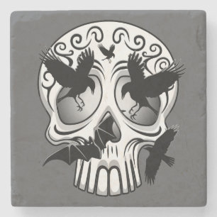Skull Halloween Decorative Calaveras Stone Coaster