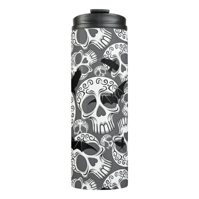 Skull Halloween Decorative Calaveras Thermal Tumbler (Front)