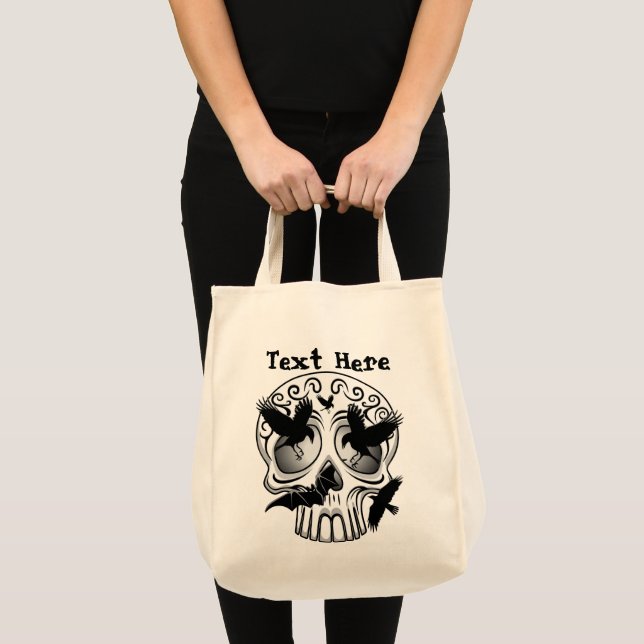 Skull Halloween Decorative Calaveras Tote Bag (Front (Product))