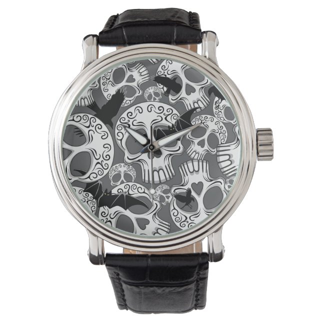 Skull Halloween Decorative Calaveras Watch (Front)