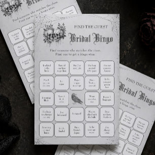 Skull Halloween Find the Guest Bridal Bingo Game
