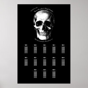 Skull Halloween Gothic Wedding Seating Chart