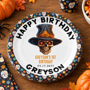 Skull Halloween Kids Costume Party – Cute & Spooky Paper Plate