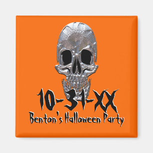 Skull Halloween Party Reminder Magnet
