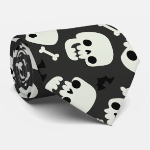 Skull Halloween Seamless Pattern Tie