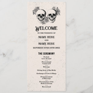 Skull Halloween Welcome Menu Wedding Ceremony