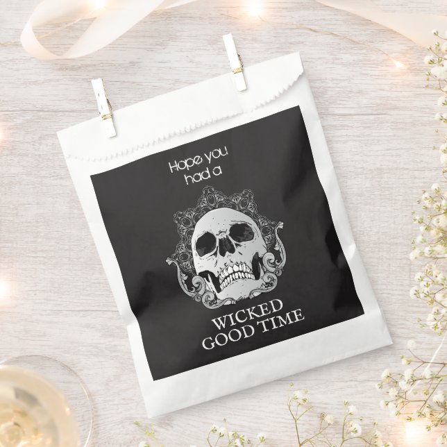 Skull Halloween Wicked Good Time Treat Favour Bags (Clipped)