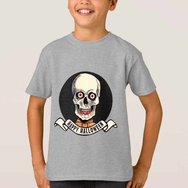Skull happy halloween T-Shirt (Front)