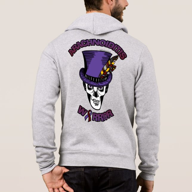 Skull/Hat...Arachnoiditis Hoodie (Back)