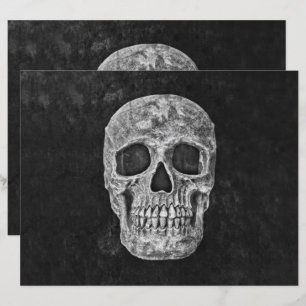Skull Head Black And White Gothic Grunge