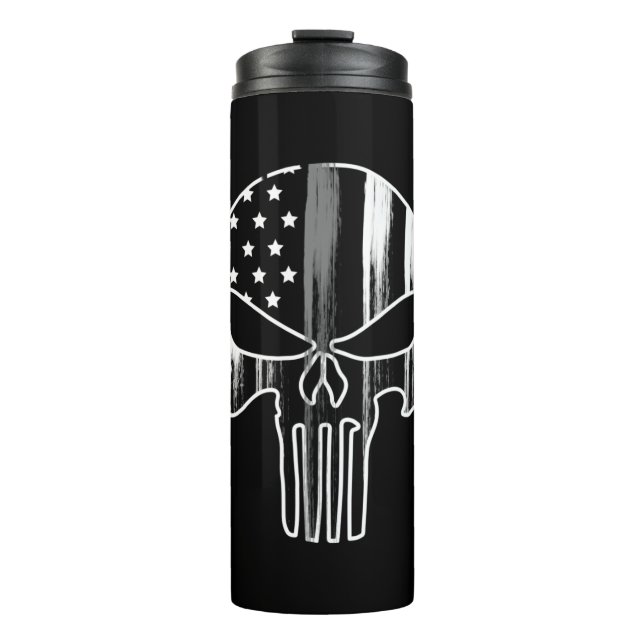 SKULL Head Corrections Officer Flag Thermal Tumble Tumbler (Front)