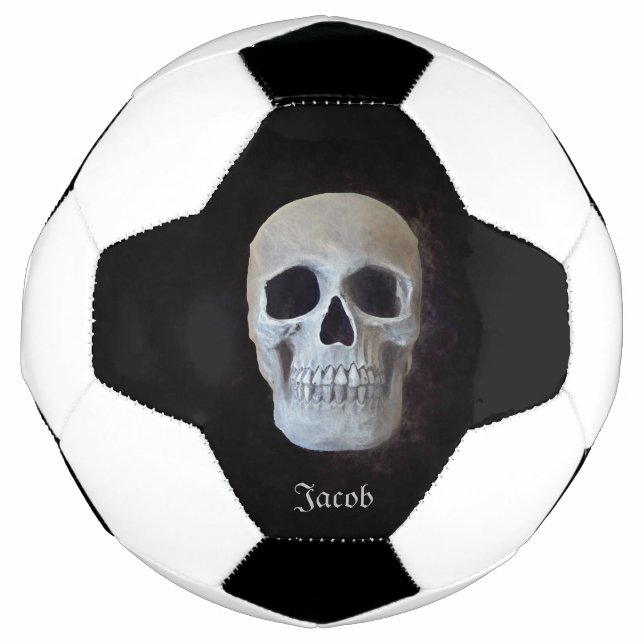 Skull Head Gothic Black And White Trendy Art Football (Front)