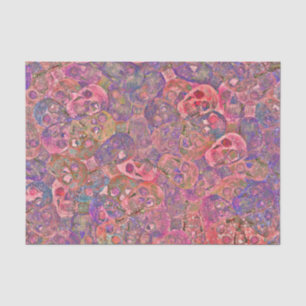 Skull Head Gothic Colourful Purple Pink Sketch Art Tissue Paper