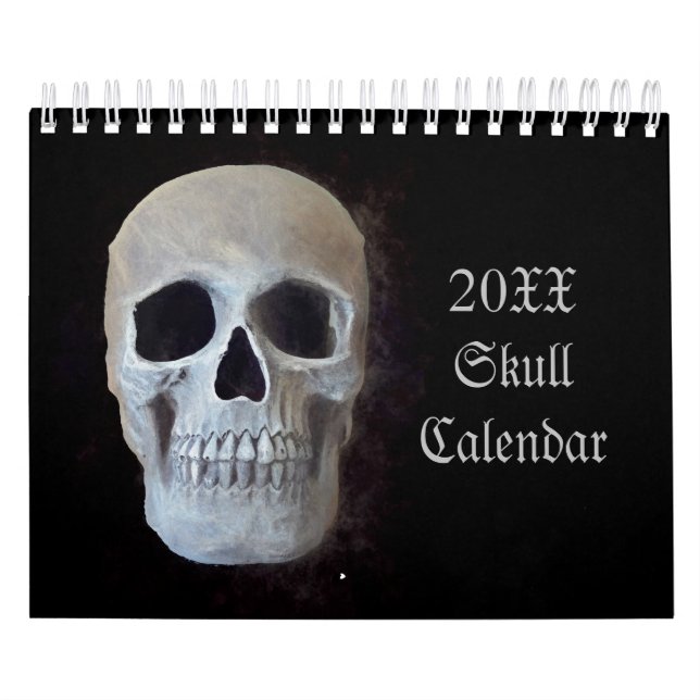 Skull Head Gothic Cool Fun Trendy Art 2024 Calendar (Cover)