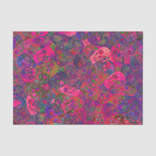 Skull Head Gothic Neon Colorful Pink Purple Art Tissue Paper