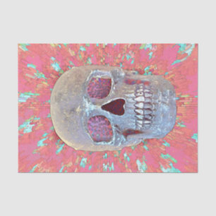 Skull Head Gothic Pop Art Pink Abstract Modern Tissue Paper
