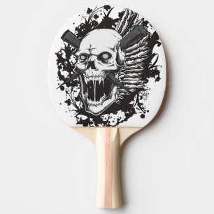 skull head hunter graffiti ping pong paddle