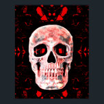 Skull Head Pop Art Gothic Black Red Modern Poster<br><div class="desc">Skull head gothic popart modern culture scrapbooking paper. This paper is more than double the thickness of 18 pound tissue paper for your craft decoupage projects. Cool, creepy, red black. Image copyright Marg Seregelyi Photography.</div>