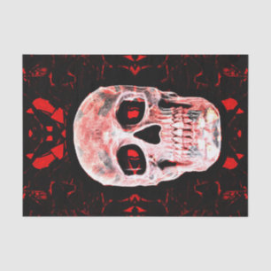 Skull Head Pop Art Gothic Black Red Modern Tissue Paper