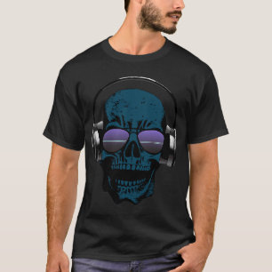 Skull Headphones I Music Sunglasses Festival Hipst T-Shirt