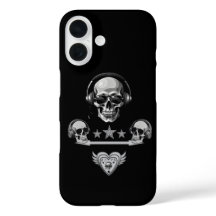 Skull Headphones iPhone 16 Case Case-Mate Barely