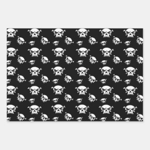 Skull Heads  Wrapping Paper Sheet