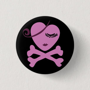 Skull Heart 3 Cm Round Badge