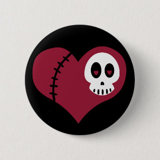 Skull Heart 6 Cm Round Badge