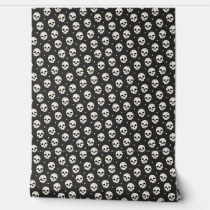 Skull Heart Eyes on Dark Grey Wallpaper